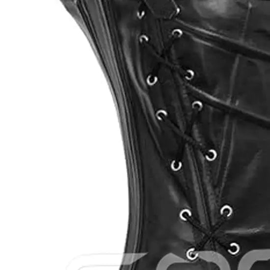 Genuine Leather High Compression Firm Control Waist Training Gothic Black Corset Overbust Steel Boned Body Shaper Shoulder Coven Couture Collective