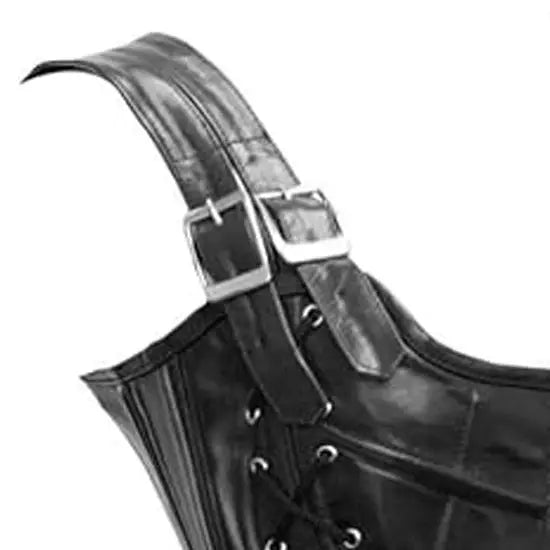 Genuine Leather High Compression Firm Control Waist Training Gothic Black Corset Overbust Steel Boned Body Shaper Shoulder Coven Couture Collective