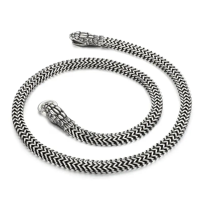 KALEN Punk Stainless Steel Snake Hand Chain Bracelet Charm Links Bracelets Bangle Coven Couture Collective