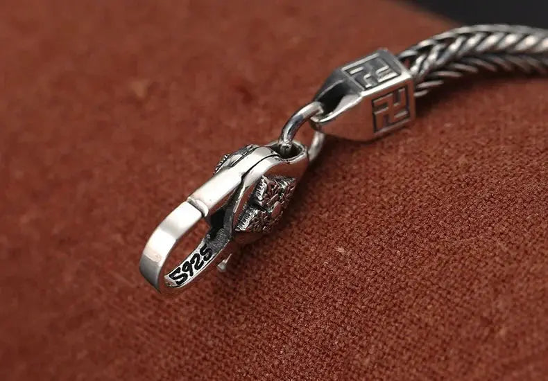 BOCAI 925 Sterling Silver Fox Tail Chain Bracelet New Fashionable Diamond Pestle Fine Chain Link Jewelry Accessories for Men Coven Couture Collective
