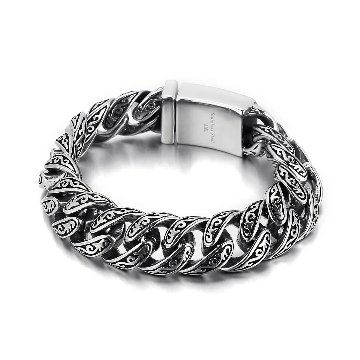 KALEN Wholesale Domineering Men Bracelet Totem Pattern Skull Stainless Steel Bracelet Jewelry Coven Couture Collective