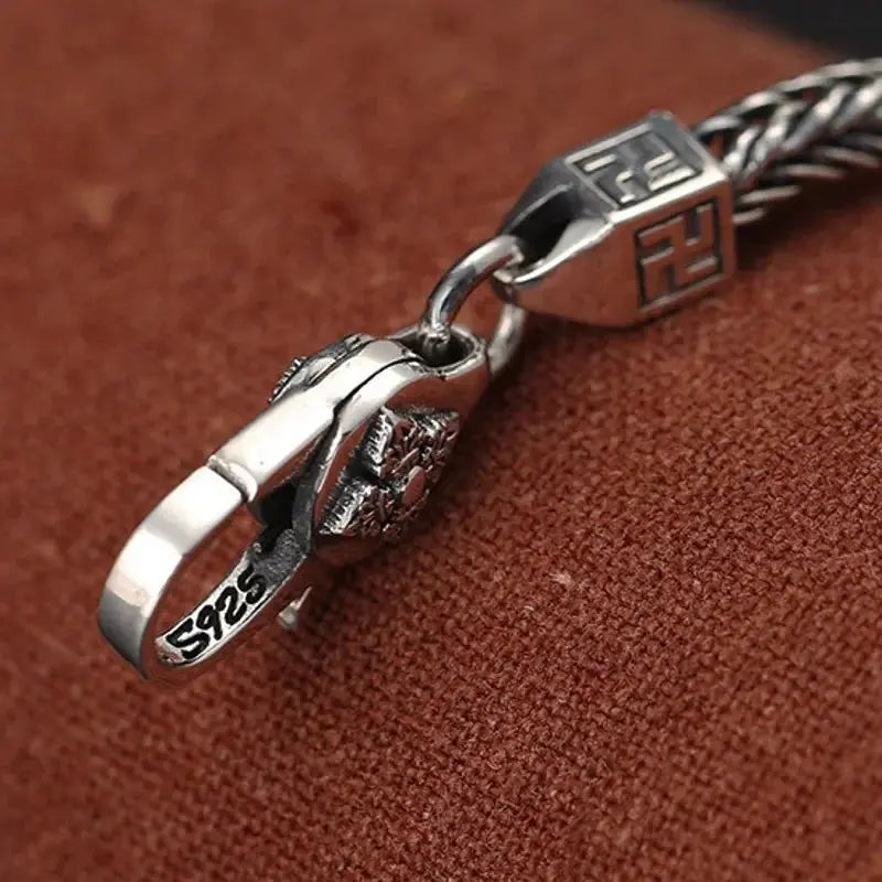 BOCAI 925 Sterling Silver Fox Tail Chain Bracelet New Fashionable Diamond Pestle Fine Chain Link Jewelry Accessories for Men Coven Couture Collective