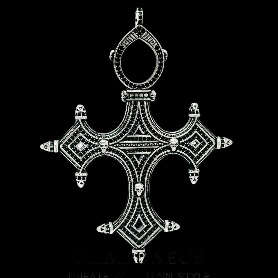 925 Sterling Silver Cross Pendant Vintage Symbolism Fine Jewellery for Women And Men with Zircon Detail Coven Couture Collective