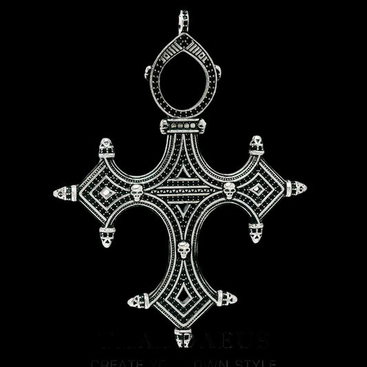925 Sterling Silver Cross Pendant Vintage Symbolism Fine Jewellery for Women And Men with Zircon Detail Coven Couture Collective