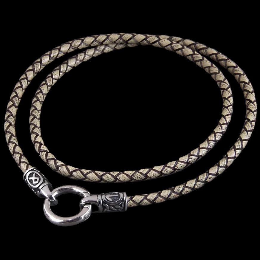 Nordic Viking Rune Pendant Necklace with Open round Clasp Stainless Steel Chain for Men Wood Box Included Coven Couture Collective