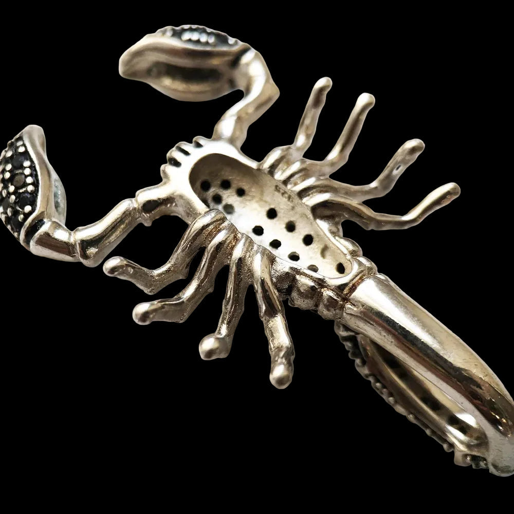 925 Sterling Silver Scorpion Pendant Jewellery for Women And Men Fashion Punk Style Black Zircon Accessory for Rebels Coven Couture Collective