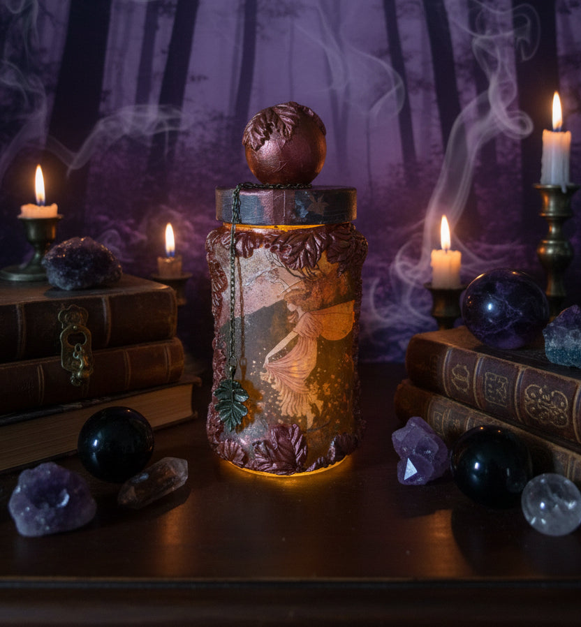 Coven Couture Collective - Hand made Faerie Jar, Autumn Wish